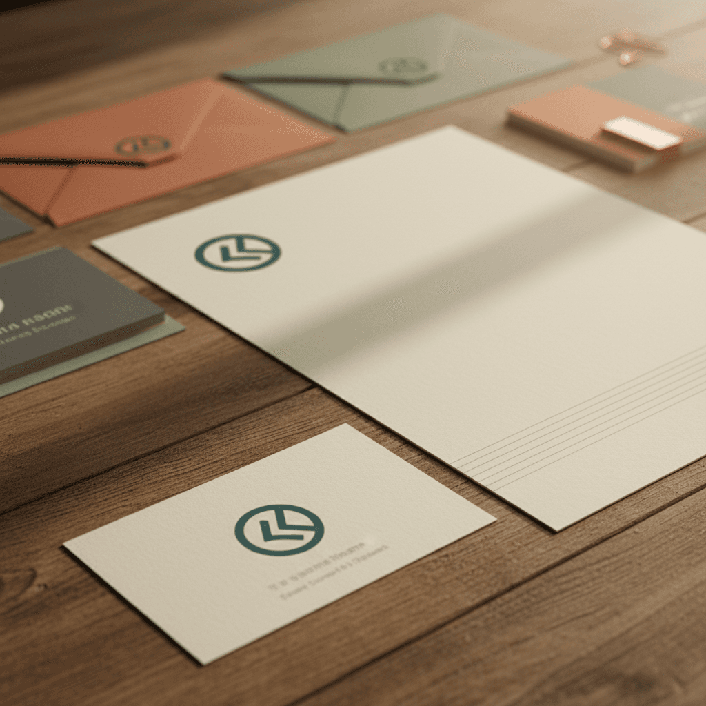 Custom branding business cards and letterhead