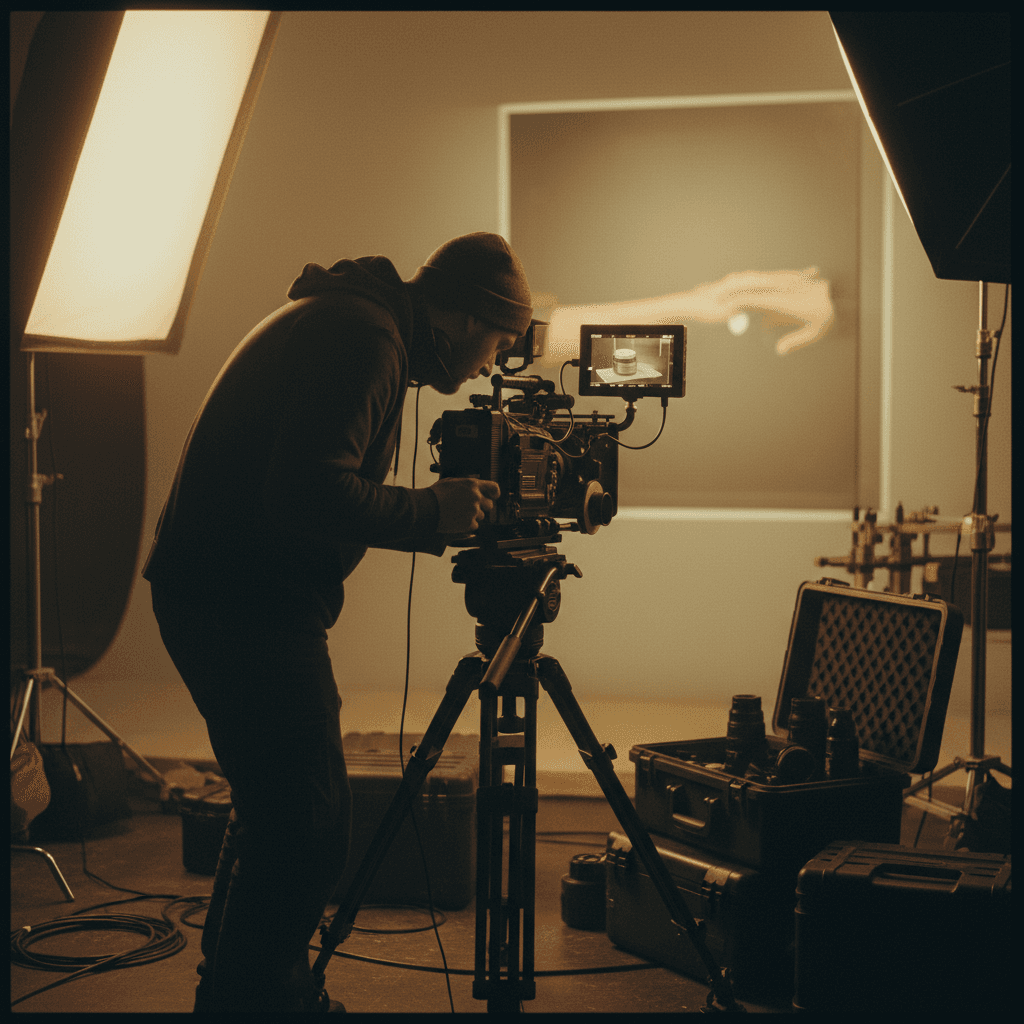 Videographer filming professional promotional content