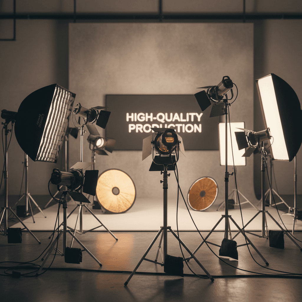 Professional video production studio setup